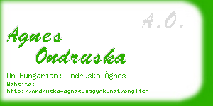 agnes ondruska business card